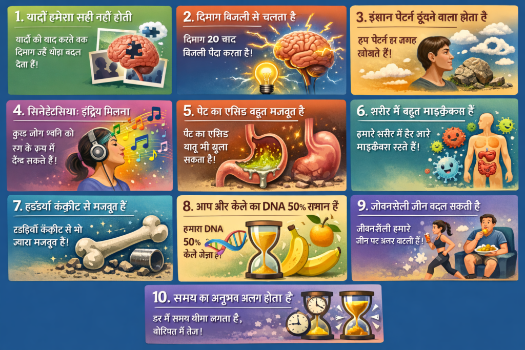 टॉप 10 दिमाग और विज्ञान के रोचक तथ्य