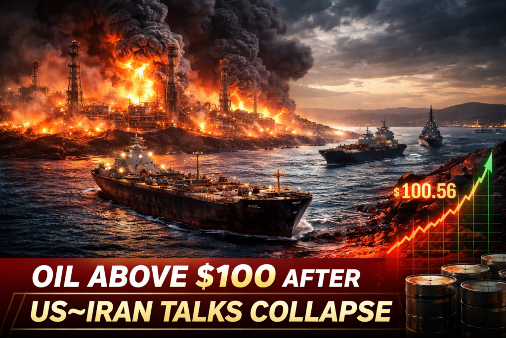 US–Iran Negotiations Collapse, Oil Prices Surge Above $100 Amid Middle East Tensions